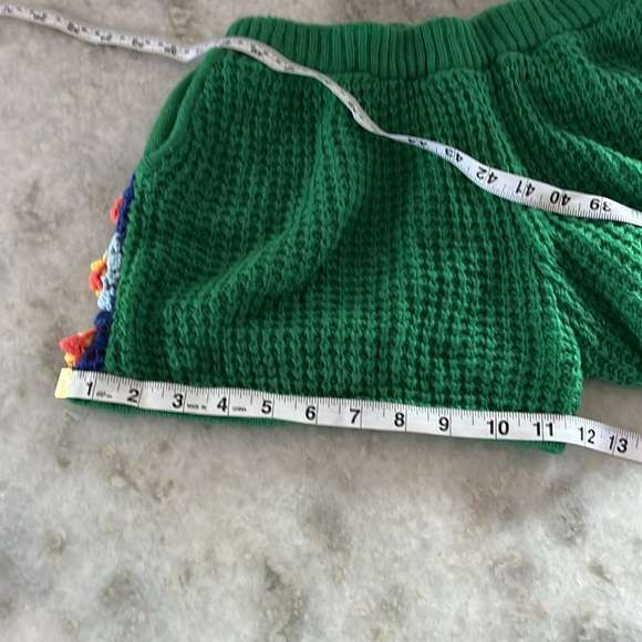 Japanese vintage crocheted shorts green with flowers. - Picture 8 of 9